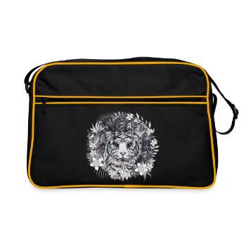 Majestic White Tiger – Mystic Jungle - Retro Bag - black/gold - Front