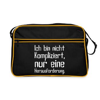 Not complicated – challenge - Retro Bag - black/gold - Front