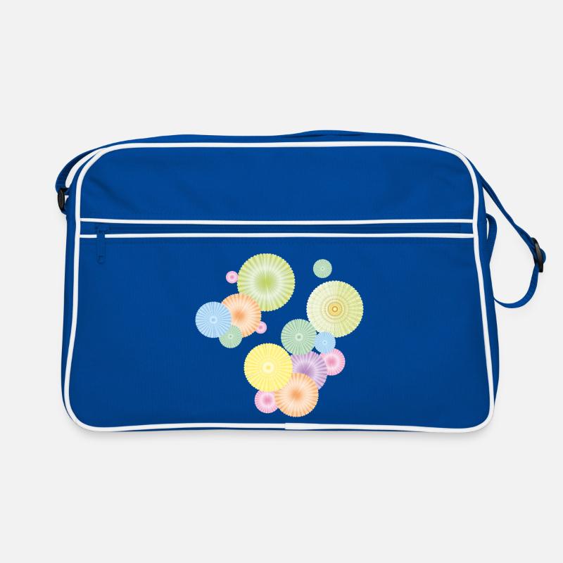 Pastell-Rosetten – dekorative Fächerstruktur Retro Tasche