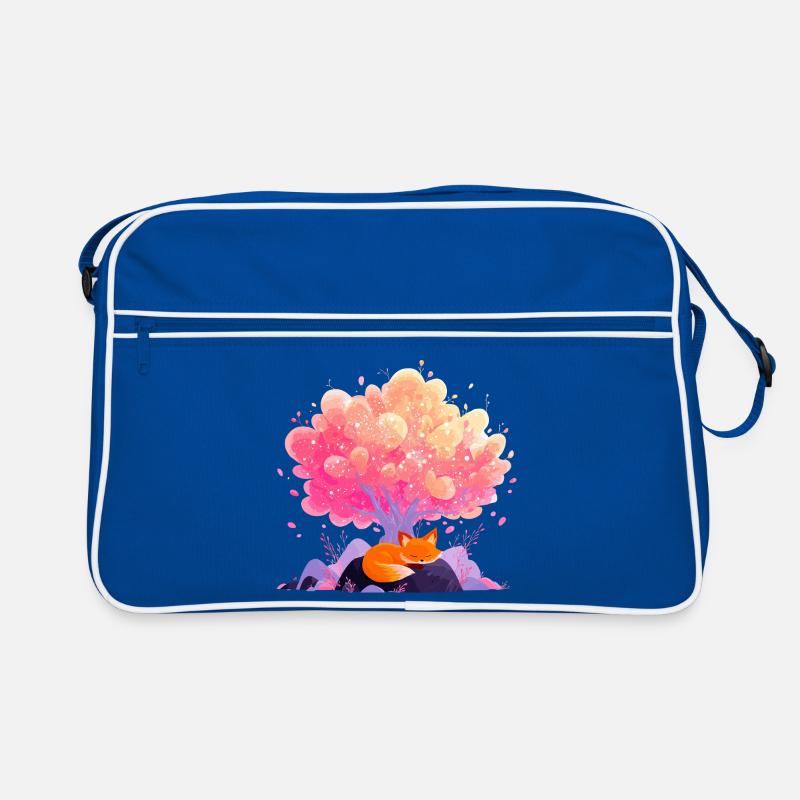 L’Arbre Fleurs de Rêve avec le Renard Endormi Sac Retro