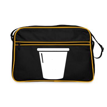 Eimer Putzeimer Haushalt Icon Vektor - Retro Tasche - Schwarz/Gold - Vorne