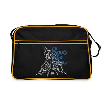 Save The Ocean Line Art  - Retro Bag - black/gold - Front