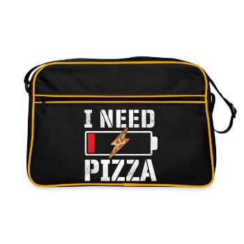 J’ai besoin de pizza, citation de nourriture drôle, amateur de pizza - Sac Retro - noir/or - Devant