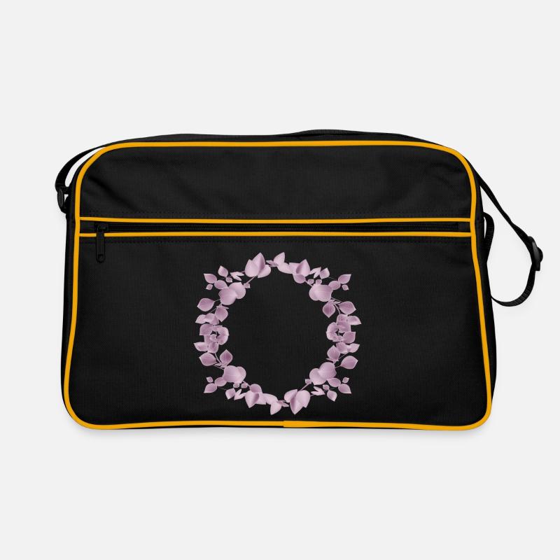 Delicate eucalyptus wreath in dusky pink illustration Retro Bag