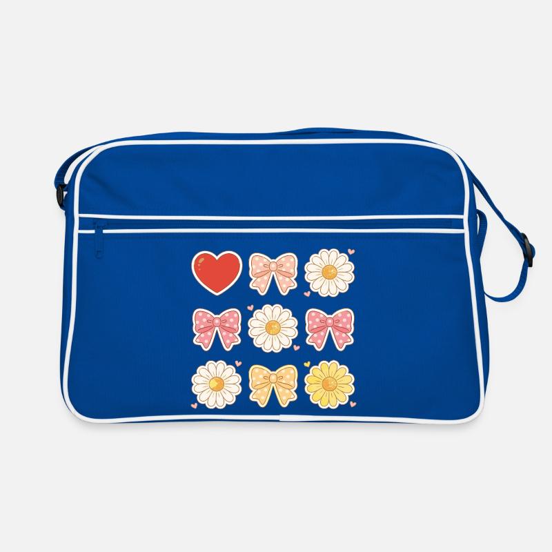 Pastel Daisy Bows Herzmuster Retro Tasche