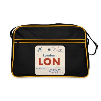 Tag de compagnie aérienne vintage LON de Londres - Sac Retro - noir/or - Devant