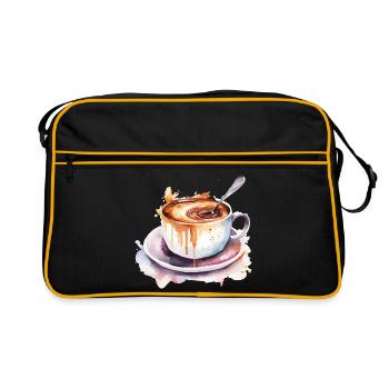 Coffee Watercolor Mug Splash - Retro Bag - black/gold - Front