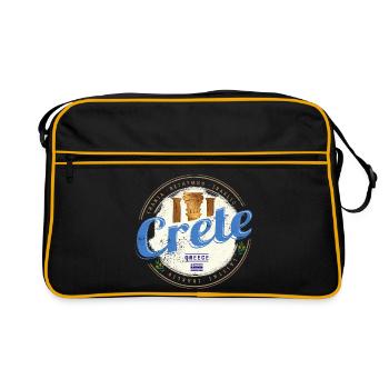 Île de Crète en Grèce : souvenir rétro vintage - Sac Retro - noir/or - Devant