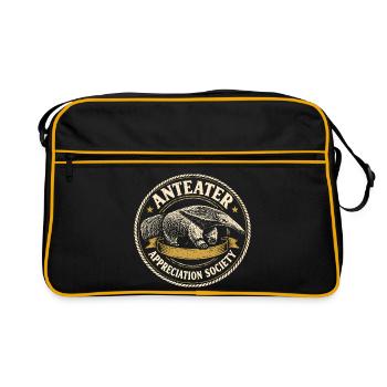 Club de fans des Fourmiliers | Motif rétro d’animaux sauvages - Sac Retro - noir/or - Devant