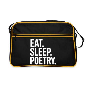 Eat Sleep Poetry Tee - Retro Bag - black/gold - Front