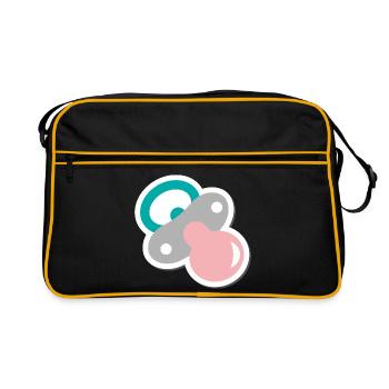schnuller - Retro Tasche - Schwarz/Gold - Vorne