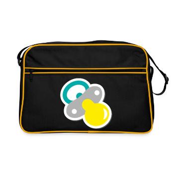 schnuller - Retro Tasche - Schwarz/Gold - Vorne