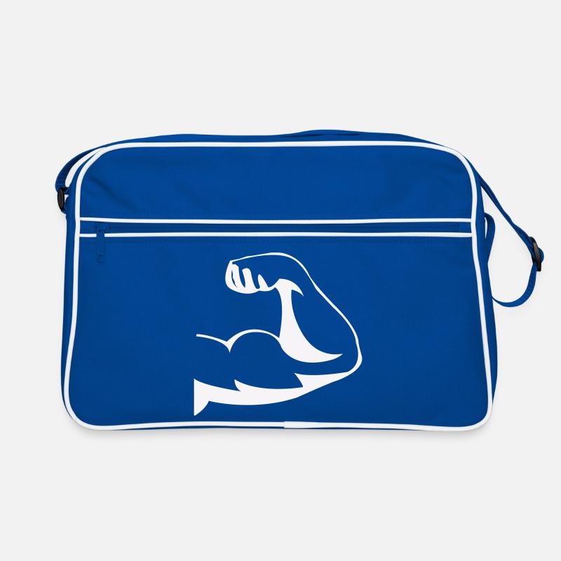 Powerful biceps silhouette Retro Bag