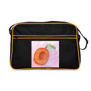 Pfirsisch_Wasserfarben - Sac Retro - noir/or - Devant