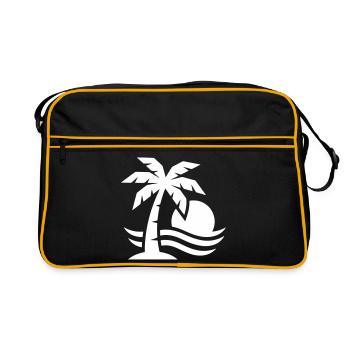 Palm Tree Beach Sun - Retro Bag - black/gold - Front