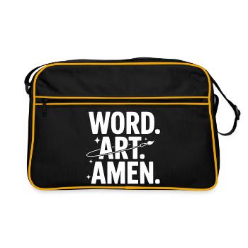Word Art Amen Brush Stroke - Retro Bag - black/gold - Front