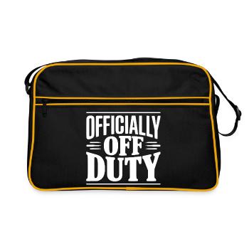 Offiziell außer Dienst - Retro Tasche - Schwarz/Gold - Vorne