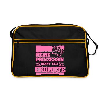 Geschenk für Erdmute - Retro Tasche - Schwarz/Gold - Vorne