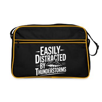 Easily Distracted By Thunderstorms - Retro Bag - black/gold - Front