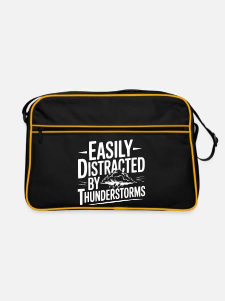 Leicht von Gewittern abgelenkt - Retro Tasche - Schwarz/Gold