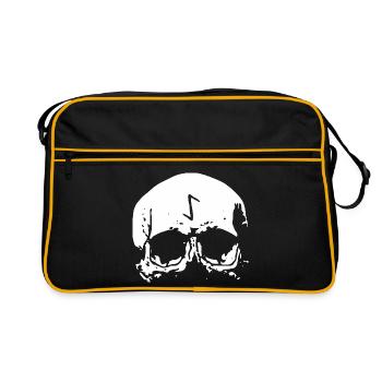 Schädel Rune - Walhalla - Odin - Wiking - Retro Tasche - Schwarz/Gold - Vorne