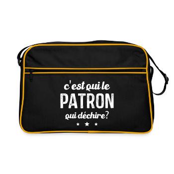 C'est qui le patron qui déchire, Cadeau patron - Sac Retro - noir/or - Devant
