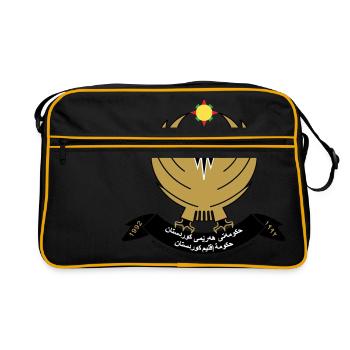 Iraqi Kurdistan Coat of Arms - Retro Bag - black/gold - Front