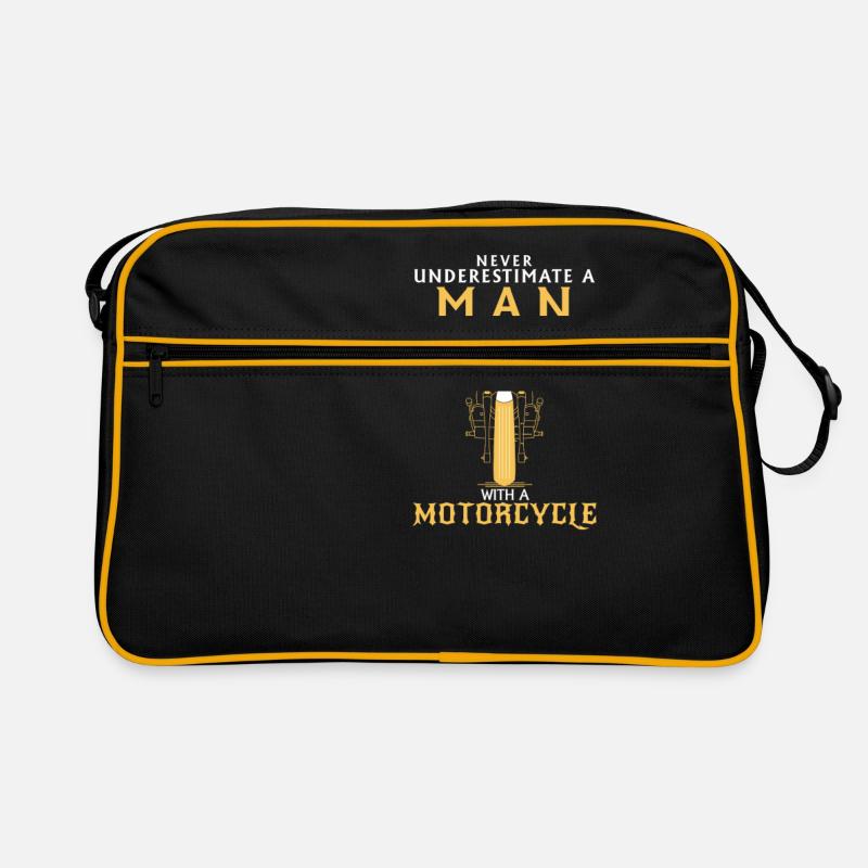 UNDERESTIMATE NEVER A MAN AND HIS MOTORCYCLE. Retro Bag
