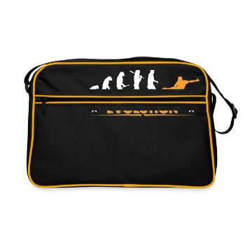 Skateboard Evolution - orange/weiss - Retro Bag - black/gold - Front