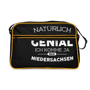 Länder Niedersachsen - Retro Tasche - Schwarz/Gold - Vorne