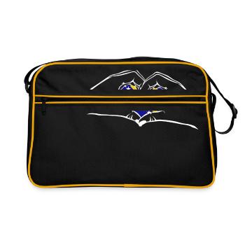 I love hands Bosnia and Herzegovina - heart - Retro Bag - black/gold - Front