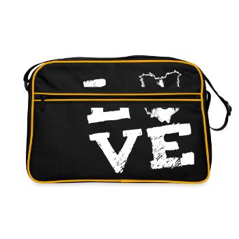 LOVE - Border Collie - Sac Retro - noir/or - Devant
