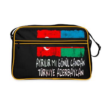 Türkiye Azerbaycan - Retro Tasche - Schwarz/Gold - Vorne
