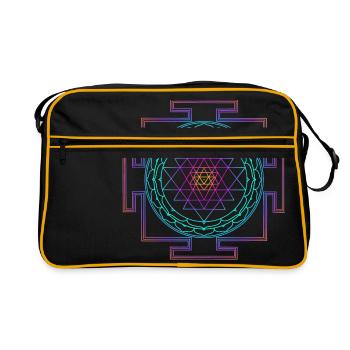 Sri Yantra - filigree - Retro Bag - black/gold - Front