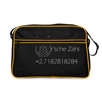 Euler'sche Zahl - Retro Tasche - Schwarz/Gold - Vorne