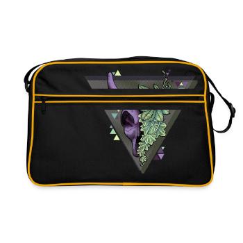 Schädel - Schädel - Retro Tasche - Schwarz/Gold - Vorne