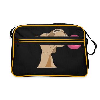 Chameau avec chewing-gum - Sac Retro - noir/or - Devant