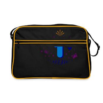 1er cadeau d'anniversaire pour les garçons - Sac Retro - noir/or - Devant