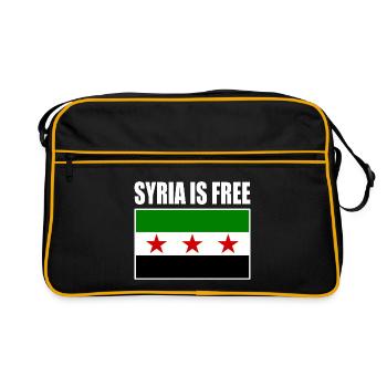 syrien flagge - Retro Tasche - Schwarz/Gold - Vorne