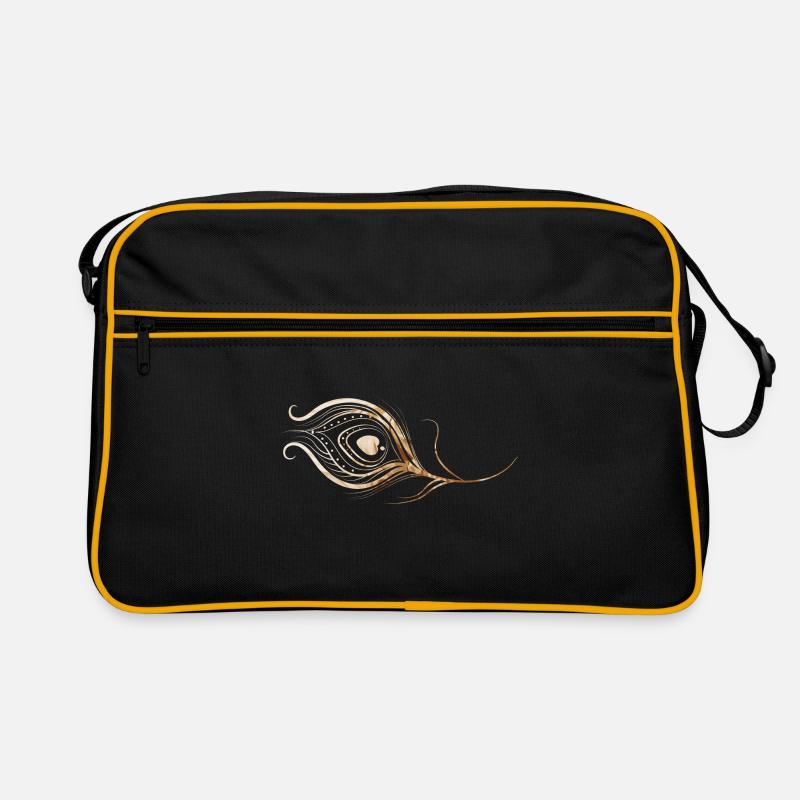 Feder - Retro Tasche - Schwarz/Gold