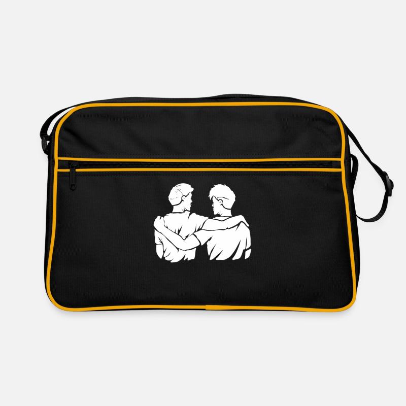 Beste Freunde - Retro Tasche - Schwarz/Gold