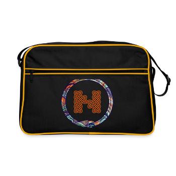 knot n with celtic serpent - Retro Bag - black/gold - Front
