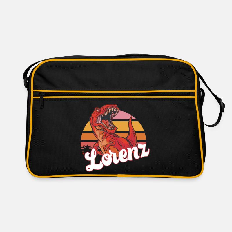 LORENZ - Beau prénom de garçon avec T-REX Dino Sac Retro