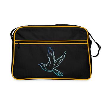 Vögel - Retro Tasche - Schwarz/Gold - Vorne