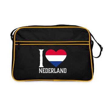 J'adore le cadeau Nederland - Sac Retro - noir/or - Devant