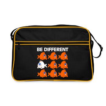 Être différent énonciations drôle poissons bande dessinée bande dessinée - Sac Retro - noir/or - Devant