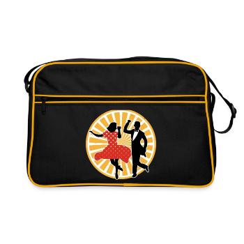 Lindy Hop | Danse swing | Idée cadeau - Sac Retro - noir/or - Devant