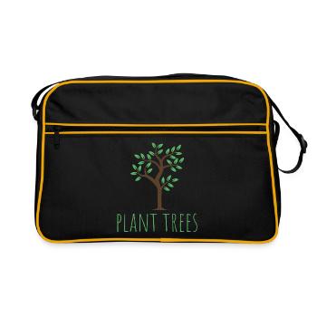 Arbres - plans d'arbres - Sac Retro - noir/or - Devant