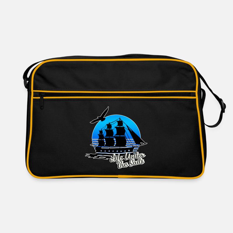 Live Under the Sails - clean - Retro Tasche - Schwarz/Gold