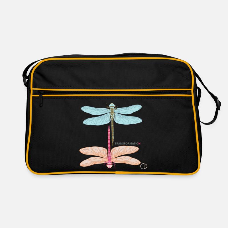 Libellen und Transformation by CD - Retro Tasche - Schwarz/Gold